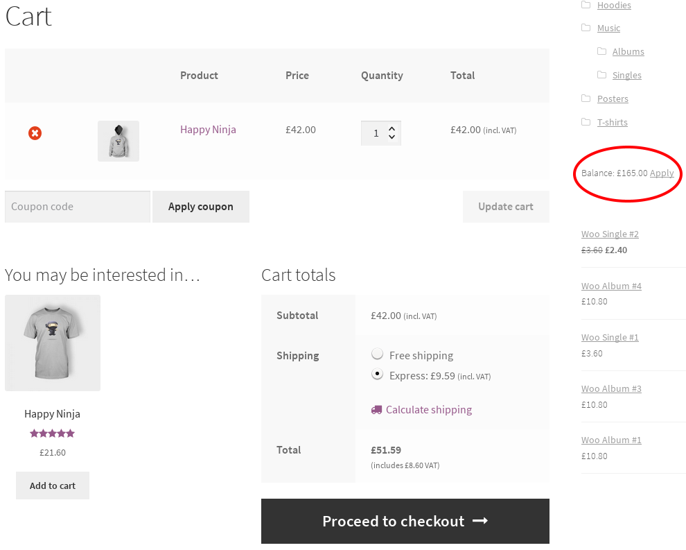 AwoCoupon WooCommerce cart apply store credit